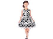 Sweet Kids Little Girls Black Damask Embroidered Lace Occasion Dress 5