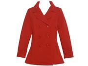 Littoe Potatoes Little Girls Red Front Pockets Double Breasted Coat 2T