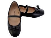 L Amour Girls 3 Black Sparkle Bow Ballet Flat Shoe