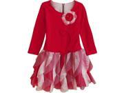 Little Girls Dallas Doll Red White Flower Ruffle Tie Christmas Dress 4