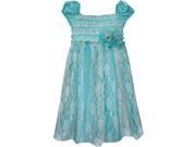 Isobella Chloe Little Girls Teal Seaside Escape Lace Overlay Party Dress 6