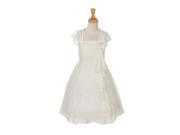 Cinderella Couture Big Girls Ivory Chiffon Eyelid Lace Ruffle Flower Dress 8