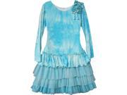 Isobella Chloe Little Girls Blue Tie Dye Ruffle Drop Waist Dress 5