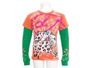 Ed Hardy Toddler Girls Orange Layered Panther Graphic T Shirt Top 2T