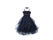 Chic Baby Little Girls Navy Organza Ruffles Special Occasion Dress 4