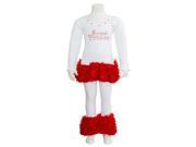Newborn Baby Girls White Red Faux Snow Princess 2pc Outfit 6M