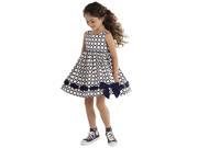 Biscotti Little Girls Navy White Polka Dotted Bow Sailor Easter Dress 4T