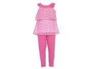 Girls 24M Cute Pink Heart 2pc Sleeveless Top Leggings Spring Outfit