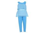 Girls 3T Cute Blue Heart 2pc Sleeveless Top Leggings Spring Outfit