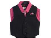 Angels Garment Hot Pink 4 Piece Pin Striped Vest Set Boys Suit 14