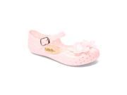 Little Girls Pink Flower Perforated Jelly Mary Jane Flats 9 Toddler