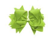 Reflectionz Girls Large Apple Green Ribbon Jeweleded Hair Bow Clippie