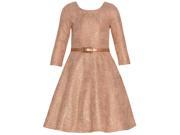 Bonnie Jean Big Girls Light Pink Textured Fit And Flare Occasion Dress 10