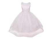 Chic Baby Little Girls White Lace Waist Sleeveless Layered Flower Girl Dress 6