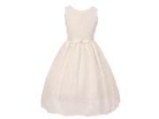 Chic Baby Big Girls Ivory Floral Lace Sleeveless Special Occasion Dress 12