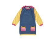 Rockin Baby Girls Navy Navy Mix Stripe Knitted Dress 3 6M