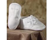 Baby Boys White Satin Celtic Cross Oxford Christening Shoes 0