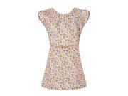 Richie House Girls Simple and Leisure Floral Print Dress with Belt 14