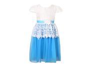 Richie House Little Girls White Blue Princess Party Dress 6