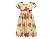 Richie House Little Girls Red Rosette Accent Short Sleeve Flower Girl Dress 5