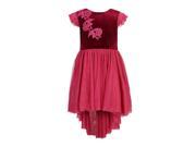 Richie House Big Girls Magenta Velvet Dress with Bottom 10