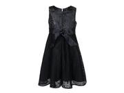 Richie House Little Girls Black Lace Floral Adorned Flower Girl Dress 4