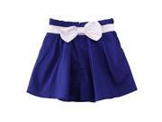 Richie House Little Girls Blue Cotton Shorts with Contrasting Bow 6