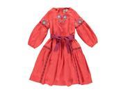 Rockin Baby Girls Red Red Embroidered Peasant Dress 2 3Y