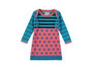 Rockin Baby Girls Pink Spot And Stripe Knitted Dress 7Y