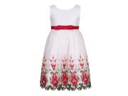 Richie House Little Girls White Red Bow Princess Flower Girl Dress 5