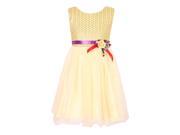 Richie House Girls Yellow Princess Dress With Outside Layer Mesh 5