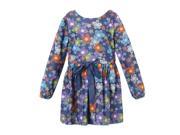 Richie House Girls Purple Long Sleeve All patterned Dress 4