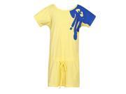 Richie House Big Girls Yellow Blue Knit Dress with Adjustable Waist 10