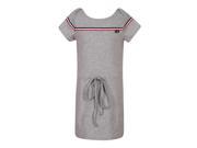 Richie House Little Girls Grey Knit Medium Dress with Adjustable Waist 3