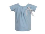 Richie House Little Girls Grey Knit T Shirt with Bow 3