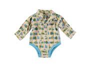 Rockin Baby Boys Stone Forest Print Woven Bodysuit 3 6M