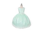 Chic Baby Mint Green Floral Pattern Sash Easter Flower Girl Dress 2T