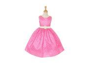 Cinderella Couture Little Girls Pink White Polka Dot Belted Occasion Dress 6