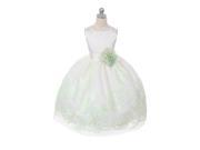 Chic Baby Ivory Mint Flower Sash Special Occasion Girls Dress 12