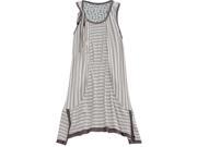Isobella Chloe Little Girls Taupe Stripes Pockets Sleeveless Dress 6X