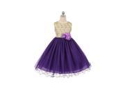 Chic Baby Little Girls Purple Jacquard Flower Girl Special Occasion Dress 6