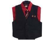 Angels Garment Red 4 Piece Pin Striped Vest Set Boys Suit 2T