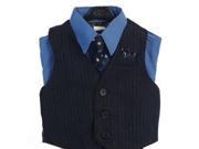 Angels Garment Blue 4 Piece Pin Striped Vest Set Boys Suit 3T