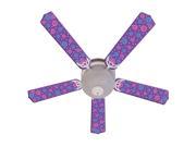 Purple Swirly Dot Print Blades 52in Ceiling Fan Light Kit