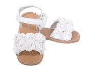 L Amour White Sparkle Flower Velcro Strap Summer Sandal Toddler Girl 10