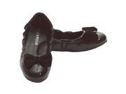 L Amour Black Faux Croc Bow Flat Loafer Shoe Little Girl 1