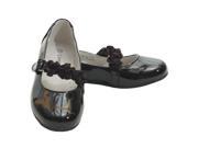 L Amour Black Patent Floral Accent Easter Dress Shoe Little Girl 1