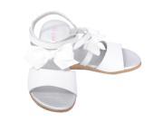 L Amour Toddler Girls 10 White Bow Straps Spring Summer Sandals