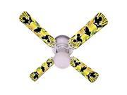 Yellow Motocross Print Blades 42in Ceiling Fan Light Kit