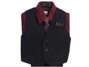 Angels Garment Burgundy 4 Piece Pin Striped Vest Set Boys Suit 3T